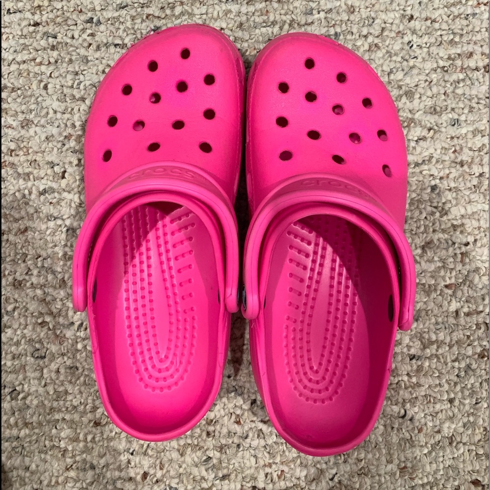 Hot pink crocs